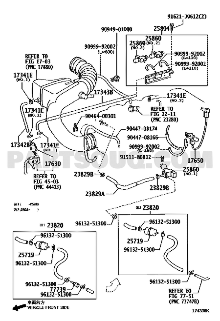 مخطط موضع بلف الفاكيوم 25860-50160 | Toyota EPC vacuum valve location