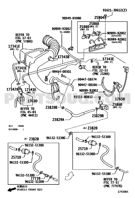 مخطط موضع بلف الفاكيوم 25860-50160 | Toyota EPC vacuum valve location