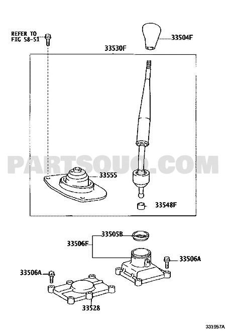 مخطط ذراع تبديل القير تويوتا 33530-60360 | Toyota EPC shift lever diagram