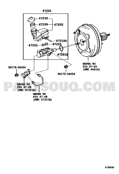 مخطط ماستر الفرامل Toyota Lexus رقم 47201-33470