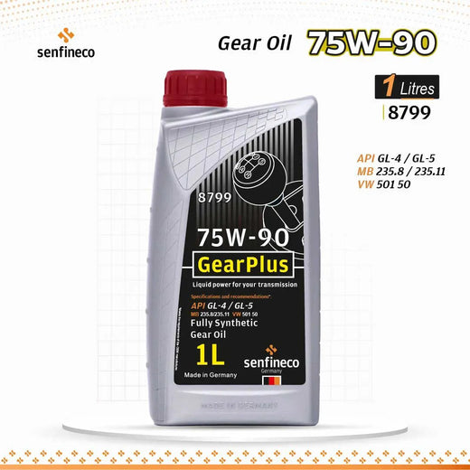 Senfineco GearPlus 75W-90 gear oil, 1L bottle with red cap, GL-4/GL-5, fully synthetic