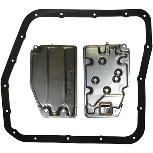 Gear transmission filter kit with black gasket for Toyota Camry V6 (1997–2004); includes two metal filter components.