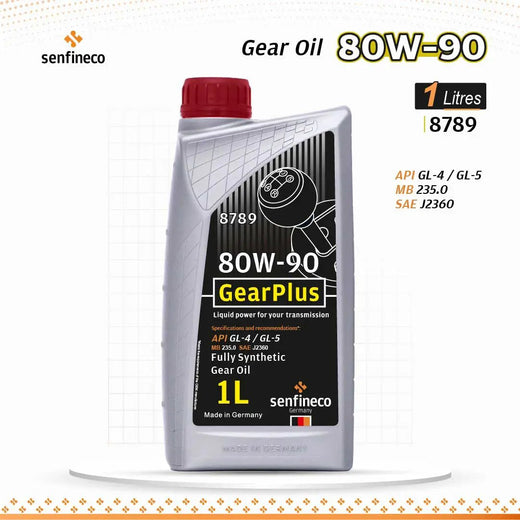 GearPlus 80W-90 GL-4/GL-5 gear oil, 1L bottle with red cap, senfineco