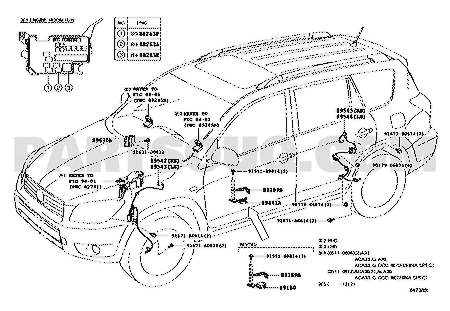 موضع حساس ABS الأمامي اليمين 89542-42050 في مخطط تويوتا RAV4 | Toyota EPC diagram