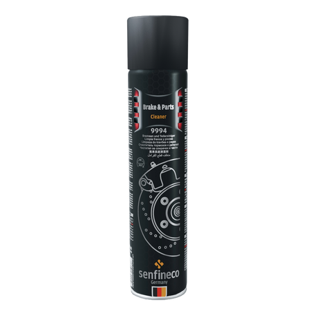 Brake & Parts Cleaner 9994 spray can by senfineco Germany; black matte container
