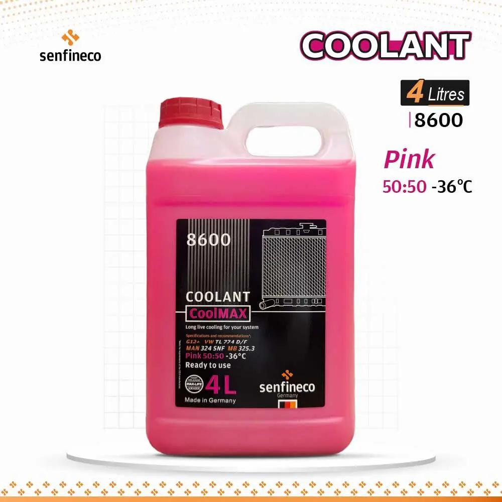 ماء راديتر وردي مخلوط 50:50، 4 لتر جاهز للاستخدام من Senfineco CoolMAX 8600