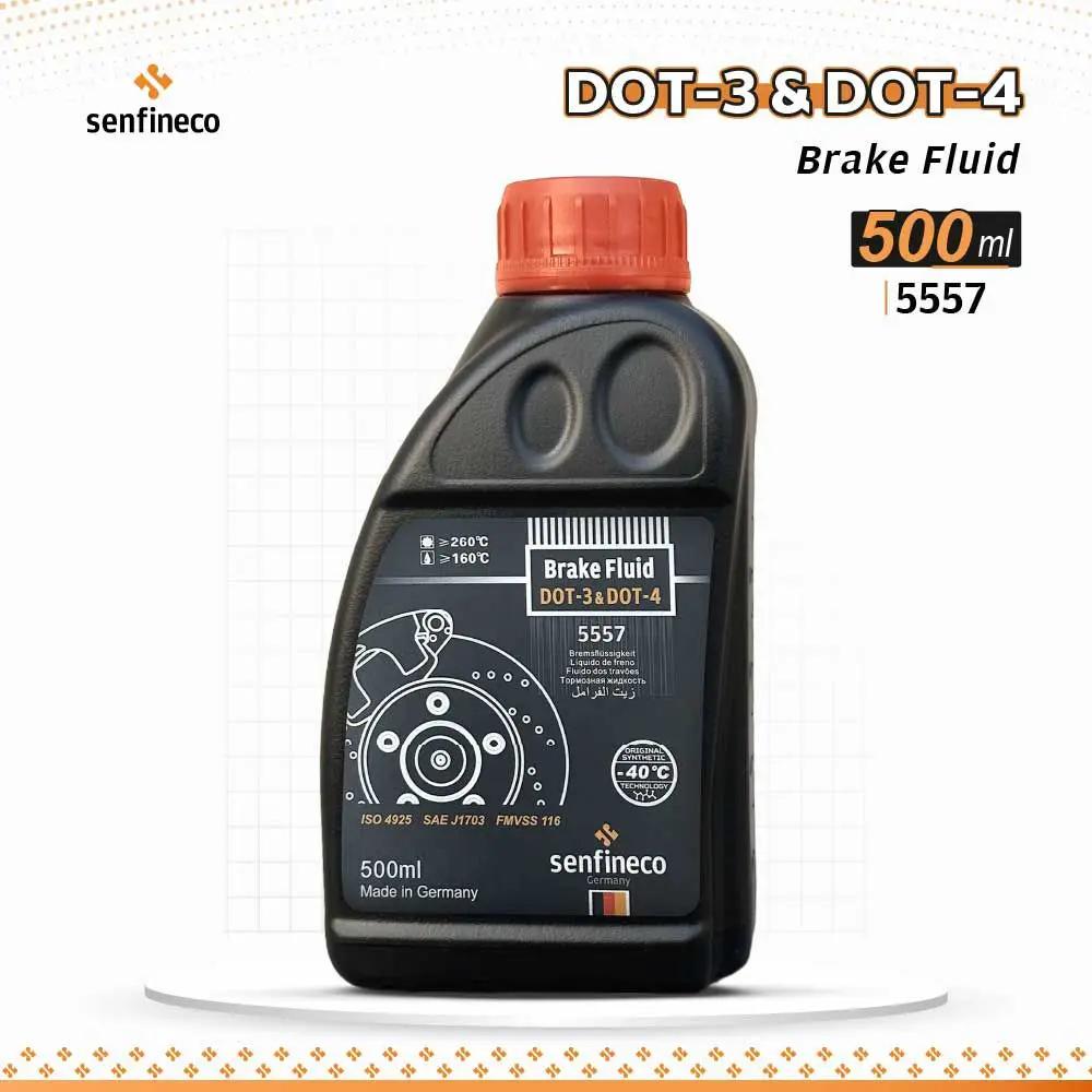 Brake Fluid 500ml DOT-3 & DOT-4, Senfineco orange-cap bottle