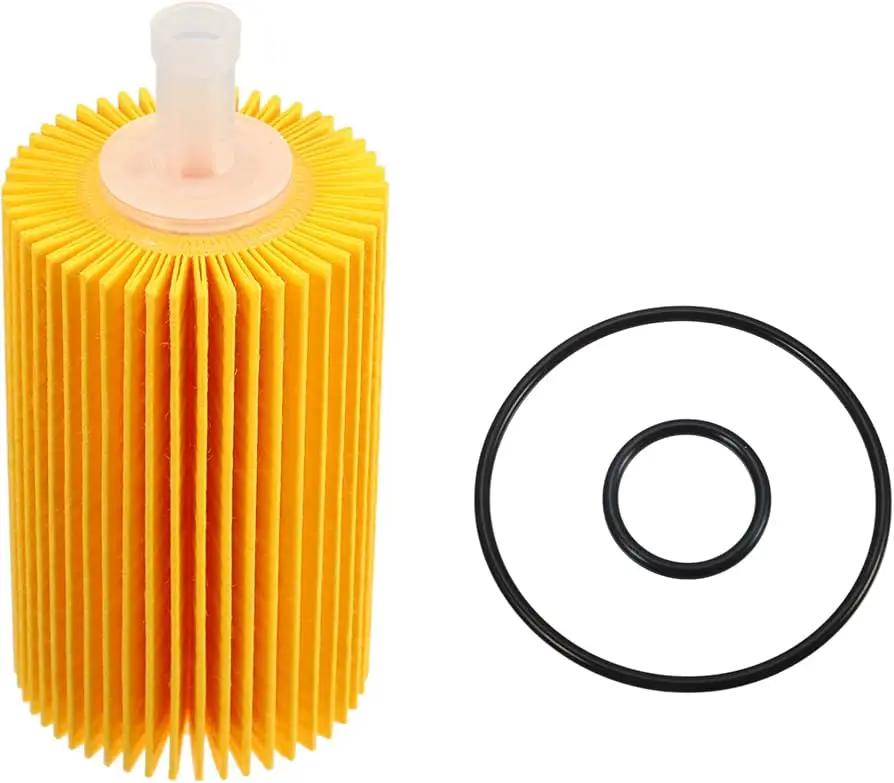 Oil filter SEN 04152-38020 with yellow pleated element and two black O-rings