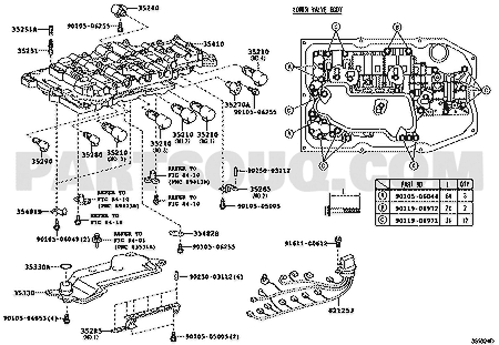 مخطط فلتر زيت القير 35330-50030 | Transmission Valve Body Oil Strainer Diagram