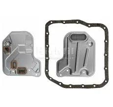 Transmission filter and pan gasket set for Toyota LS430 2001-2006; two-piece metal components.