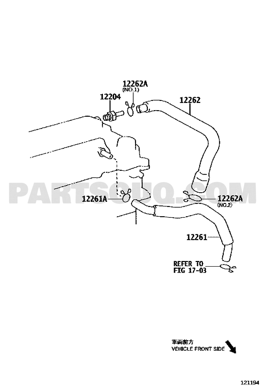 Partsouq EPC – 12261-22110 ventilation hose, Corolla ZZE142, diagram 1201 callout 12261