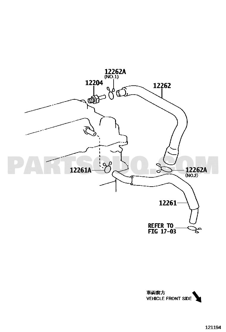 Partsouq EPC – 12261-22110 ventilation hose, Corolla ZZE142, diagram 1201 callout 12261