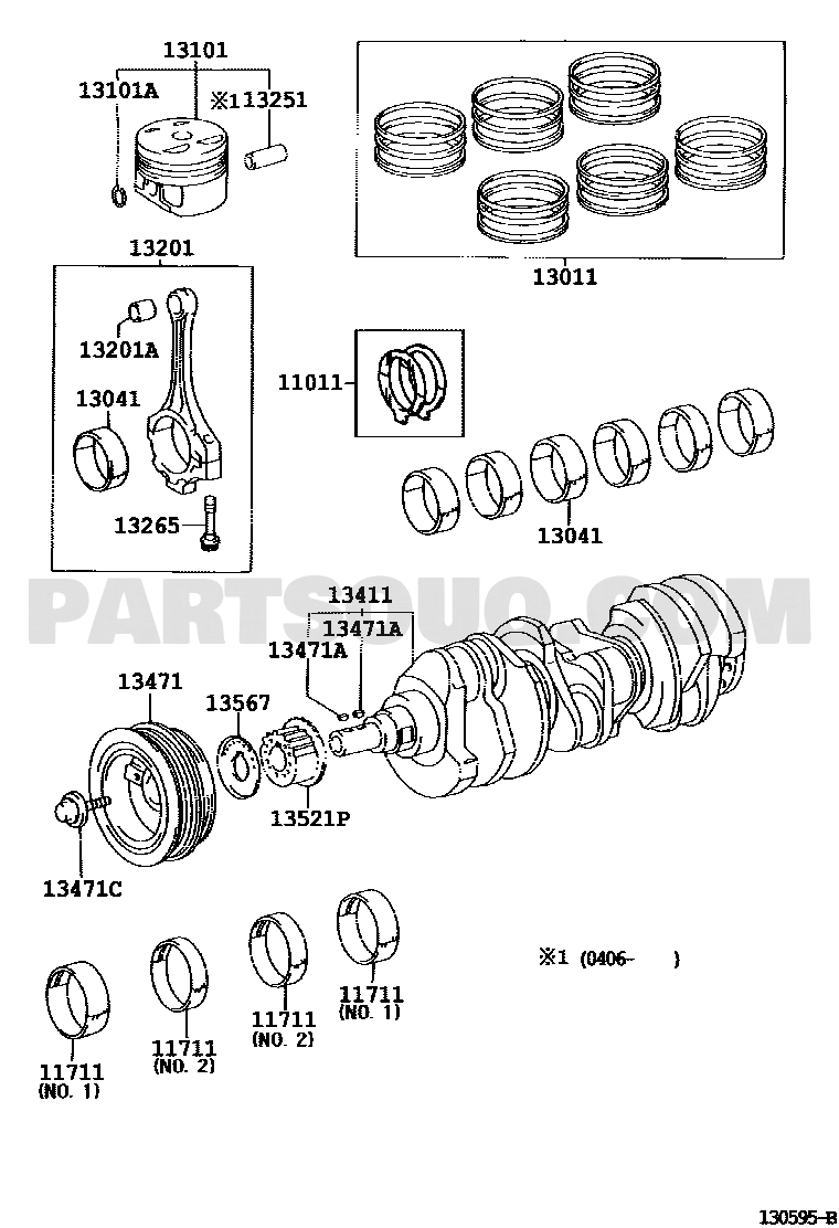 مخطط موضع شنابر البساتم تويوتا 13011-20023 | EPC location diagram