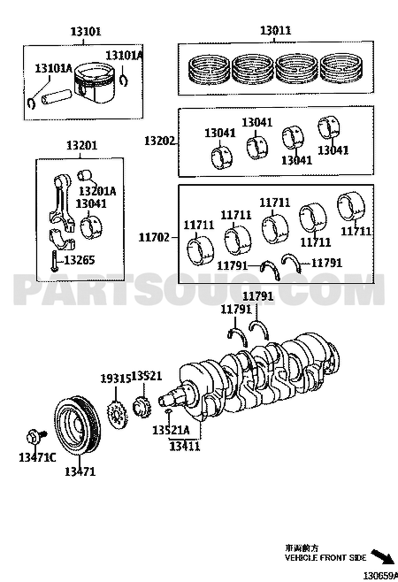 مخطط كتالوج تويوتا لرقم OEM 13101-22170، موضع 13101 | Toyota EPC diagram for OEM 13101-22170, callout 13101