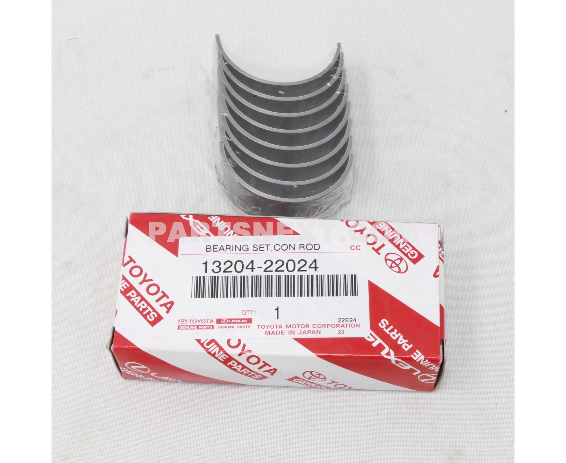 طقم سبائك ذراع توصيل تويوتا مقاس ناقص 0.25 رقم 13204-22024 | Genuine Toyota connecting rod bearing set U/S 0.25