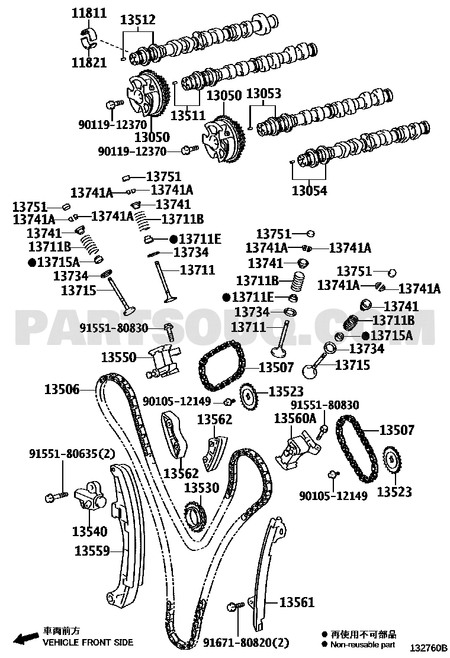 مخطط جنزير توقيت تويوتا 13506-31010 | Toyota EPC timing chain diagram