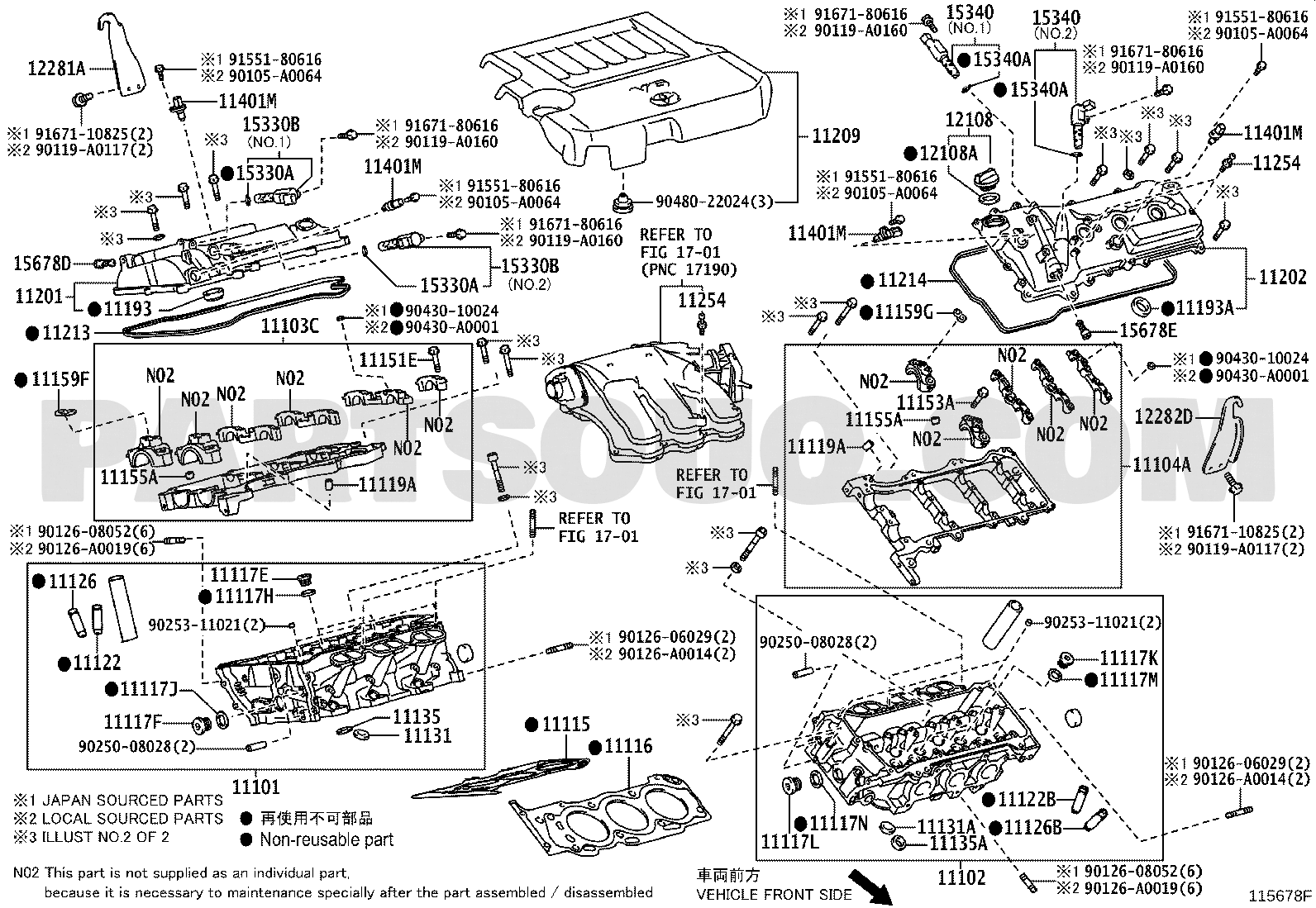مخطط صمام VVT الأيسر تويوتا 15340-31020 | VVT Oil Control Valve LH Diagram