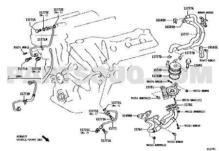 مخطط Toyota EPC للقطعة 15767-31020 – الموضع 15767 | Toyota EPC callout 15767
