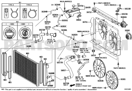 خريطة تركيب تويوتا للقطعة 16057-36021 – رقم الإشارة 16057 | Toyota EPC installation diagram