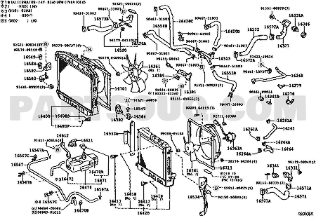 مخطط موضع ريشة مروحة التبريد تويوتا 16361-41071 | Toyota EPC diagram