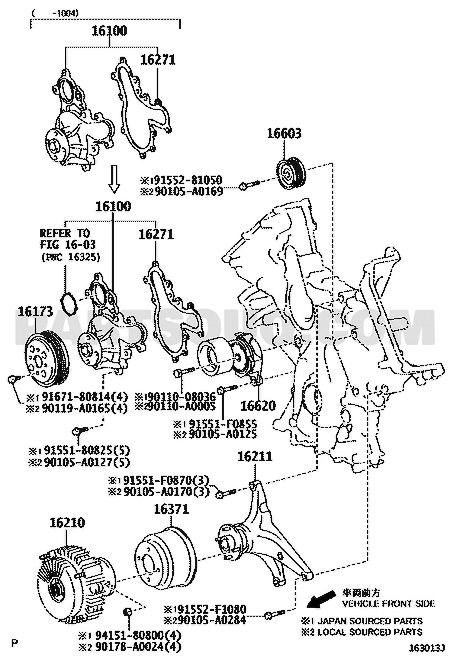 مخطط Toyota EPC للقطعة 16620-0S012 – الموضع 16620 | Toyota EPC callout 16620