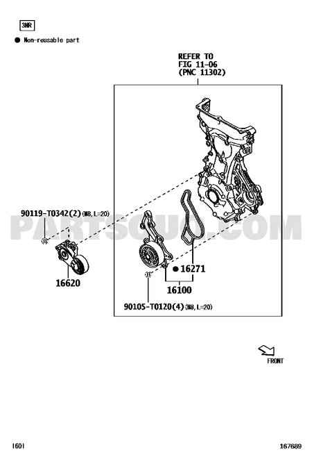موضع شداد السير 16620-0Y061 في مخطط تويوتا | Toyota EPC diagram