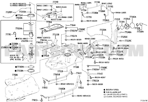مخطط موقع منظم ضغط الوقود تويوتا 23280-38020 | Fuel pressure regulator EPC diagram