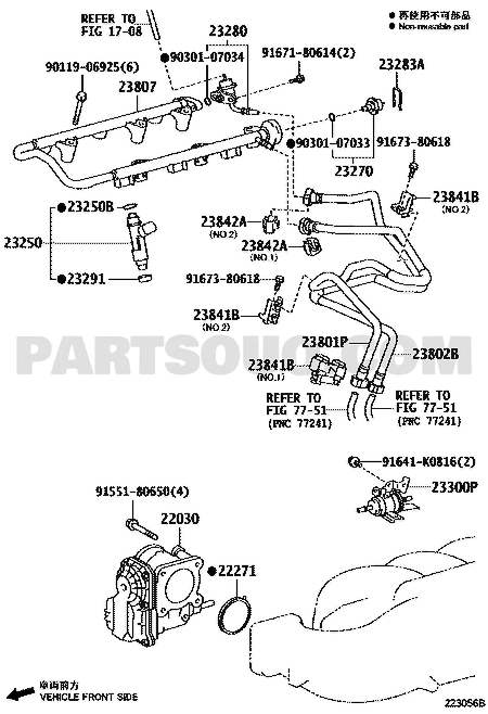 مخطط موضع فلتر الوقود 23300-31170 | Toyota EPC callout 23300P