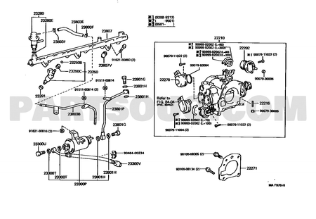 مخطط موضع فلتر الوقود 23300-69045 | Toyota EPC location diagram