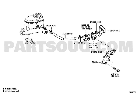 مخطط ماستر الكلتش العلوي لاندكروزر 70 رقم 31420-60051 | Clutch Master Cylinder Diagram