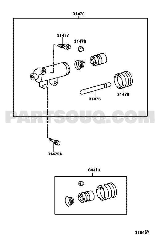 مخطط موضع أسطوانة تحرير الكلتش 31470-60250 | Toyota EPC callout 31470