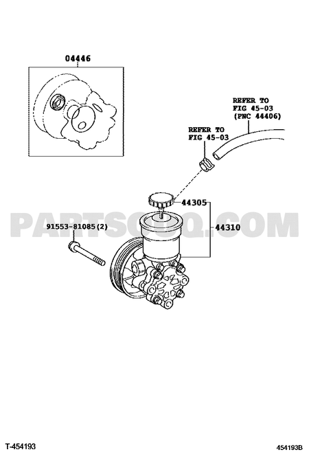 موضع غطاء خزان زيت الباور 44305-22061 في مخطط تويوتا | Toyota EPC location diagram