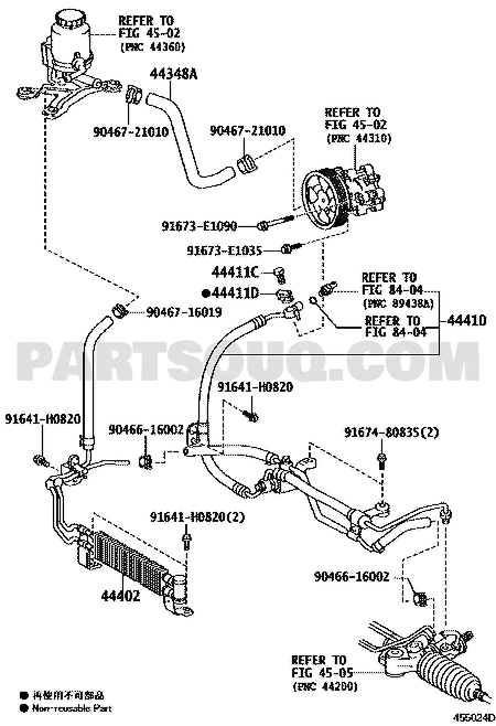 مخطط كتالوج تويوتا لرقم OEM 44348-60390، موضع 44348A | Toyota EPC diagram for OEM 44348-60390, callout 44348A