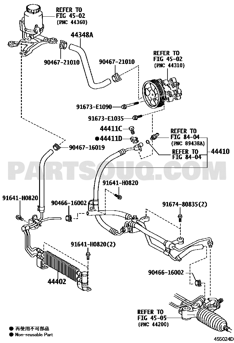 مخطط كتالوج تويوتا لرقم OEM 44348-60390، موضع 44348A | Toyota EPC diagram for OEM 44348-60390, callout 44348A
