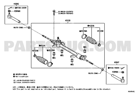 Toyota EPC steering linkage diagram for 45046-19435
