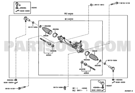 مخطط موضع رأس التي رود الخارجي اليسار 45046-29255 | Toyota EPC steering diagram