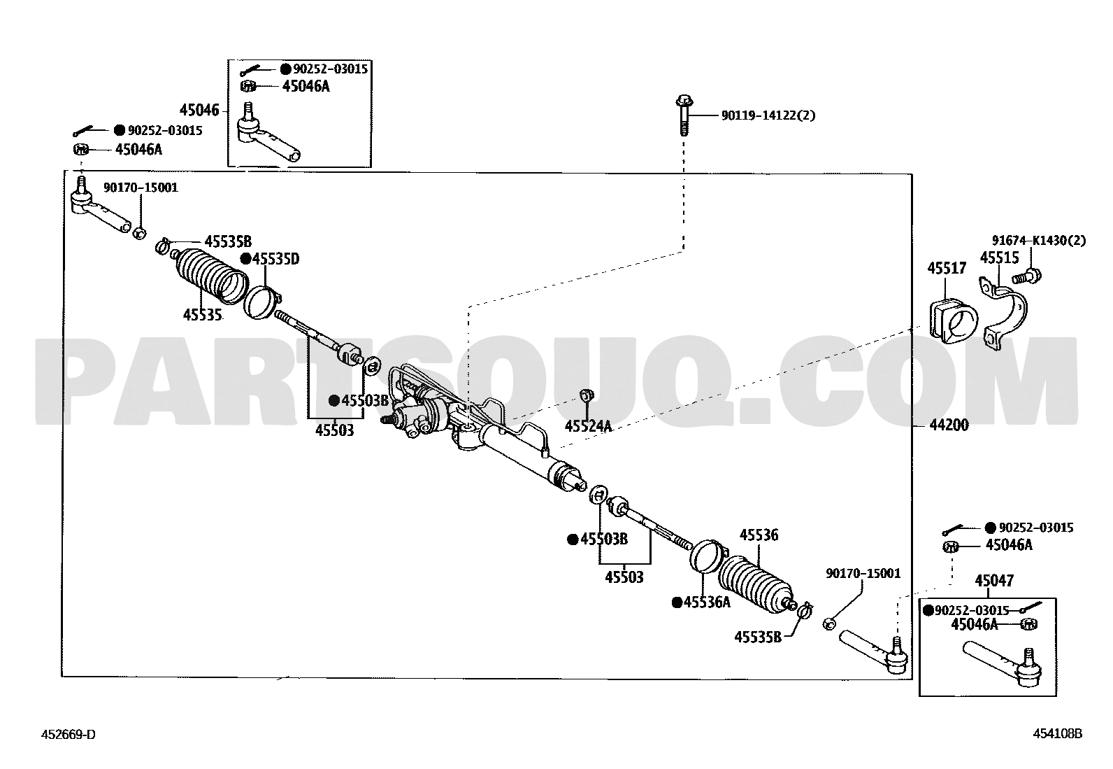 خريطة تركيب تويوتا للقطعة 45046-29456 – رقم الإشارة 45046 | Toyota EPC installation diagram