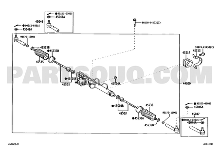 خريطة تركيب تويوتا للقطعة 45046-29456 – رقم الإشارة 45046 | Toyota EPC installation diagram