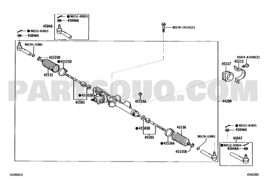خريطة تركيب تويوتا للقطعة 45046-29456 – رقم الإشارة 45046 | Toyota EPC installation diagram