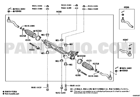 مخطط موضع طرف الدركسون الأيمن 45046-69236 | Toyota EPC tie rod end RH