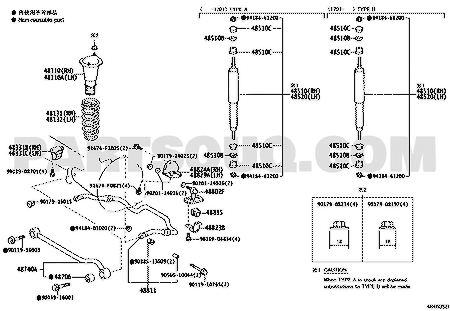 مخطط موضع المساعد الأمامي تويوتا 48511-69676 | Toyota EPC front shock diagram