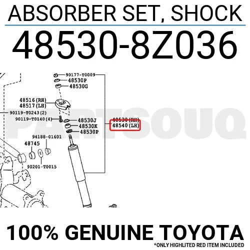 مساعد خلفي تويوتا إنوفا ريبورن 48530-8Z036 | Genuine Toyota Innova Reborn rear shock absorber
