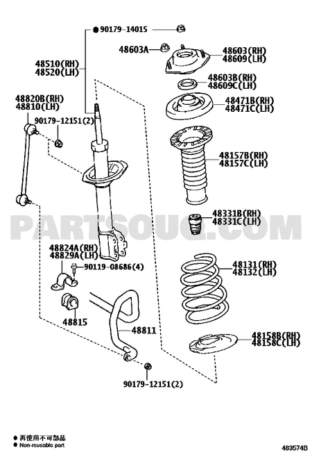 مخطط موضع كرسي المساعد الأمامي اليمين 48609-06330 | Toyota EPC diagram