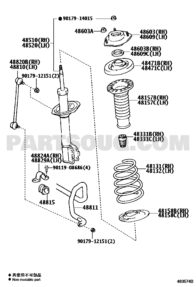 مخطط موضع كرسي المساعد الأمامي اليمين 48609-06330 | Toyota EPC diagram