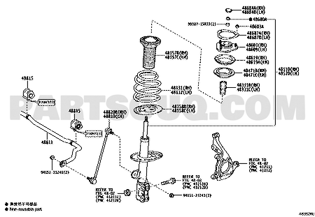 مخطط موضع كرسي المساعد الأمامي اليسار 48609-42040 | Toyota EPC diagram