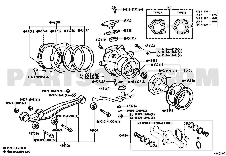 مخطط موضع جلدة الذراع 48702-60120، الرمز 48702A | Toyota EPC diagram, callout 48702A