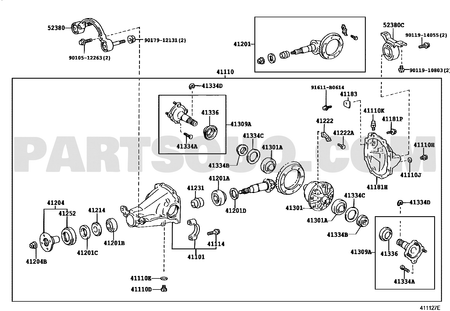 مخطط قاعدة الدفرنس الخلفي تويوتا 52380-42050 | Rear differential support EPC diagram