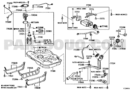 Partsouq EPC – 77300-07030 fuel tank cap, Camry ASV50, diagram 7701 callout 77310A