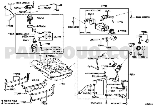 Partsouq EPC – 77300-07030 fuel tank cap, Camry ASV50, diagram 7701 callout 77310A