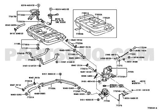 Toyota EPC diagram for 77730-60012, callout 77730